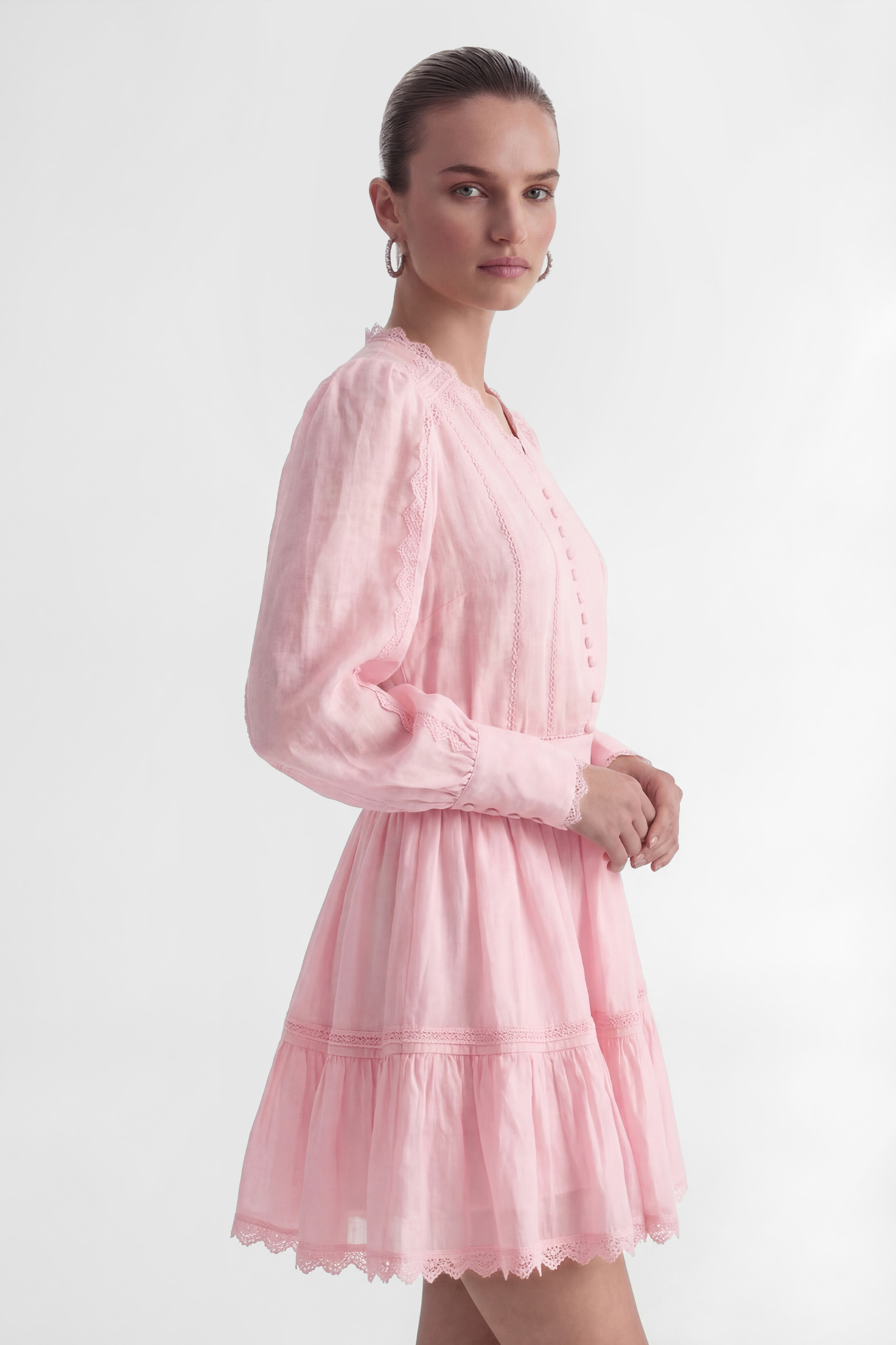 Especially Stunning Pink V-Neck Ruffled Top & Skirt Set