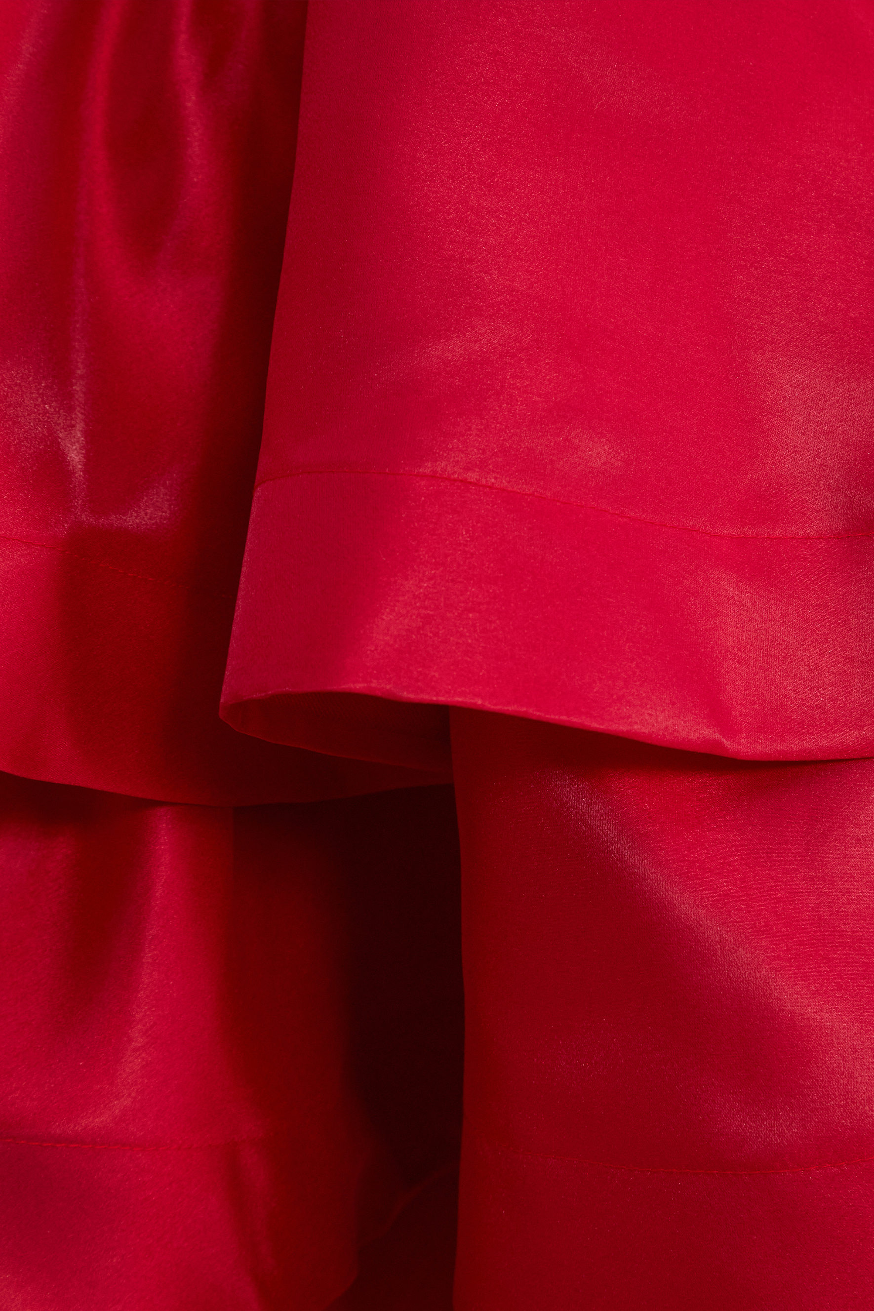 Stars Are Shining Red V-neck Tiered Ruffle Mini Dress