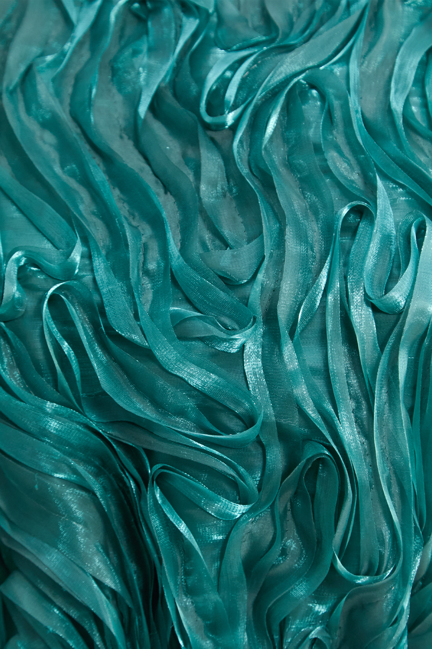 Graceful Darling Blue Ruffled Bodice Puff Sleeve Maxi Dress