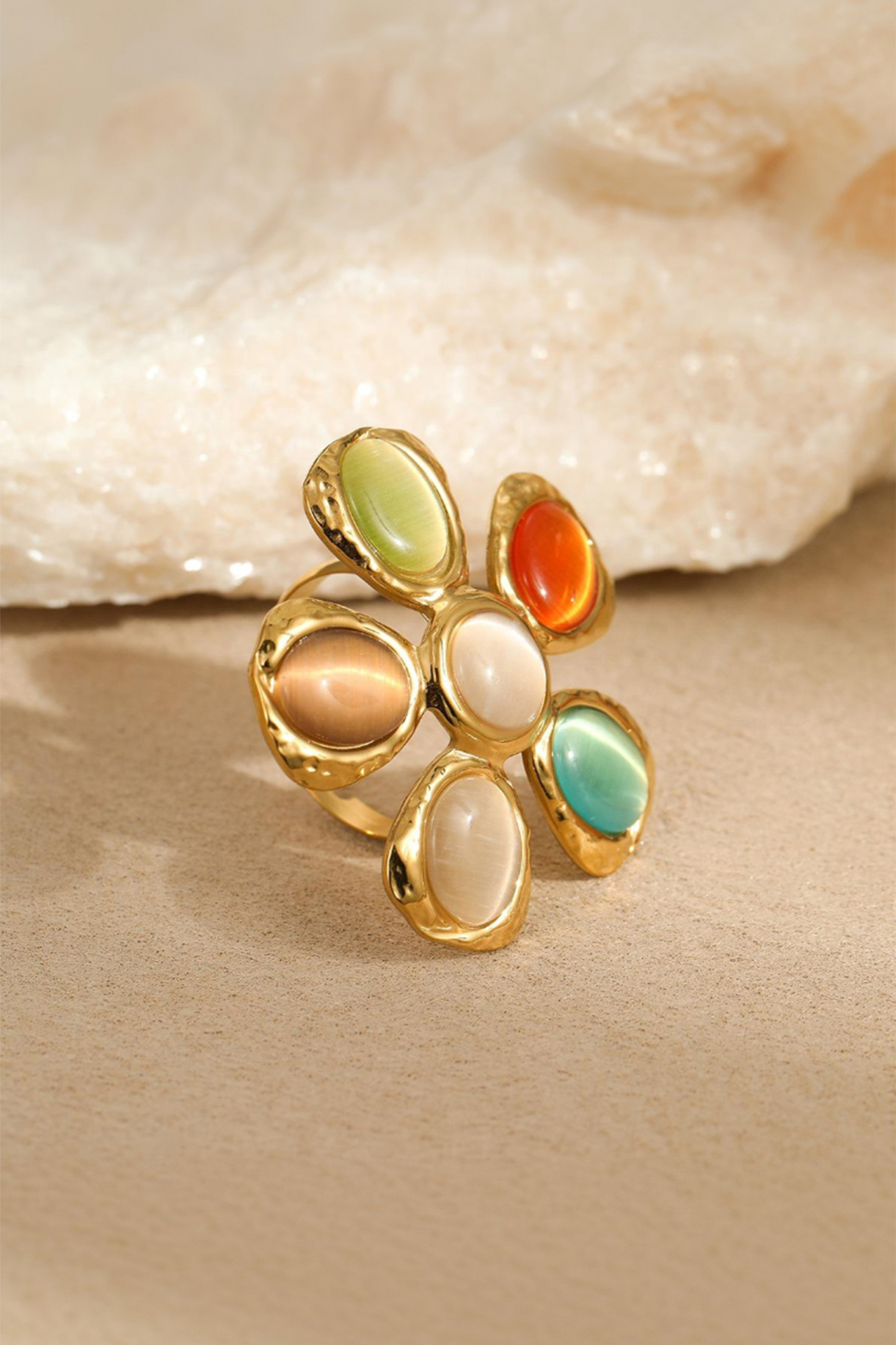 Multi Stone Floral Jewelry Set