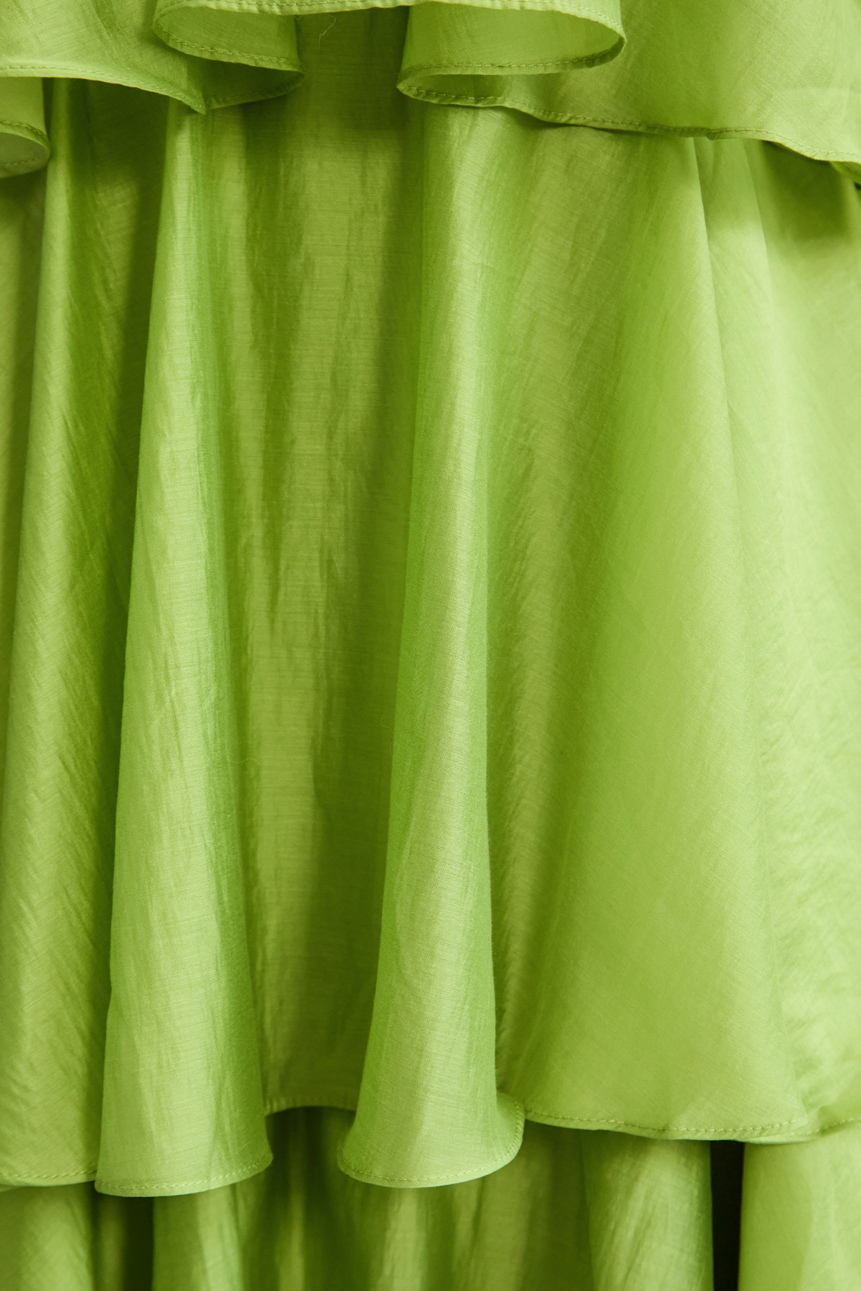 Heavenly Energy Green Tiered Ruffle Maxi Dress