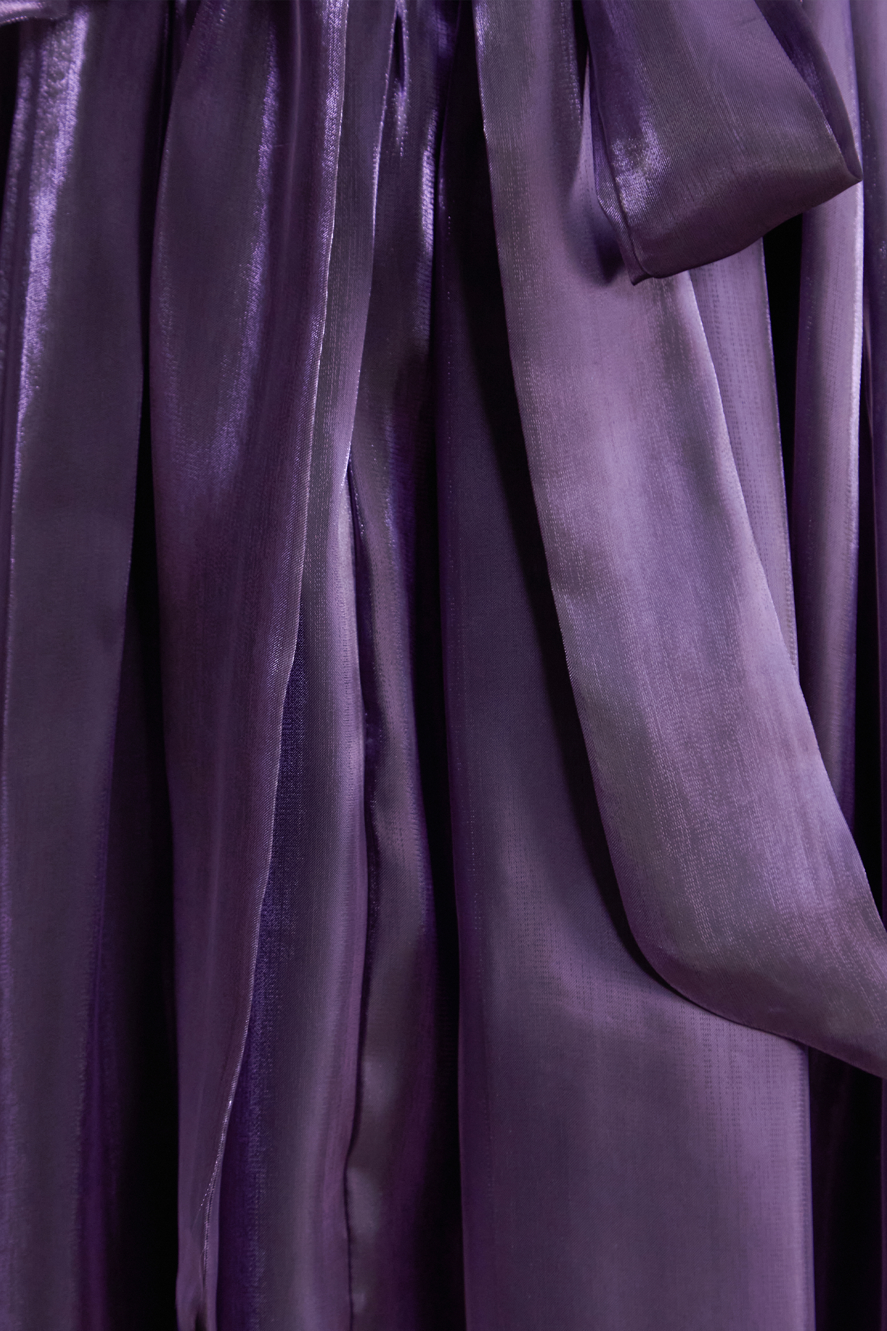 Graceful Darling Purple Ruffled Bodice Puff Sleeve Maxi Dress