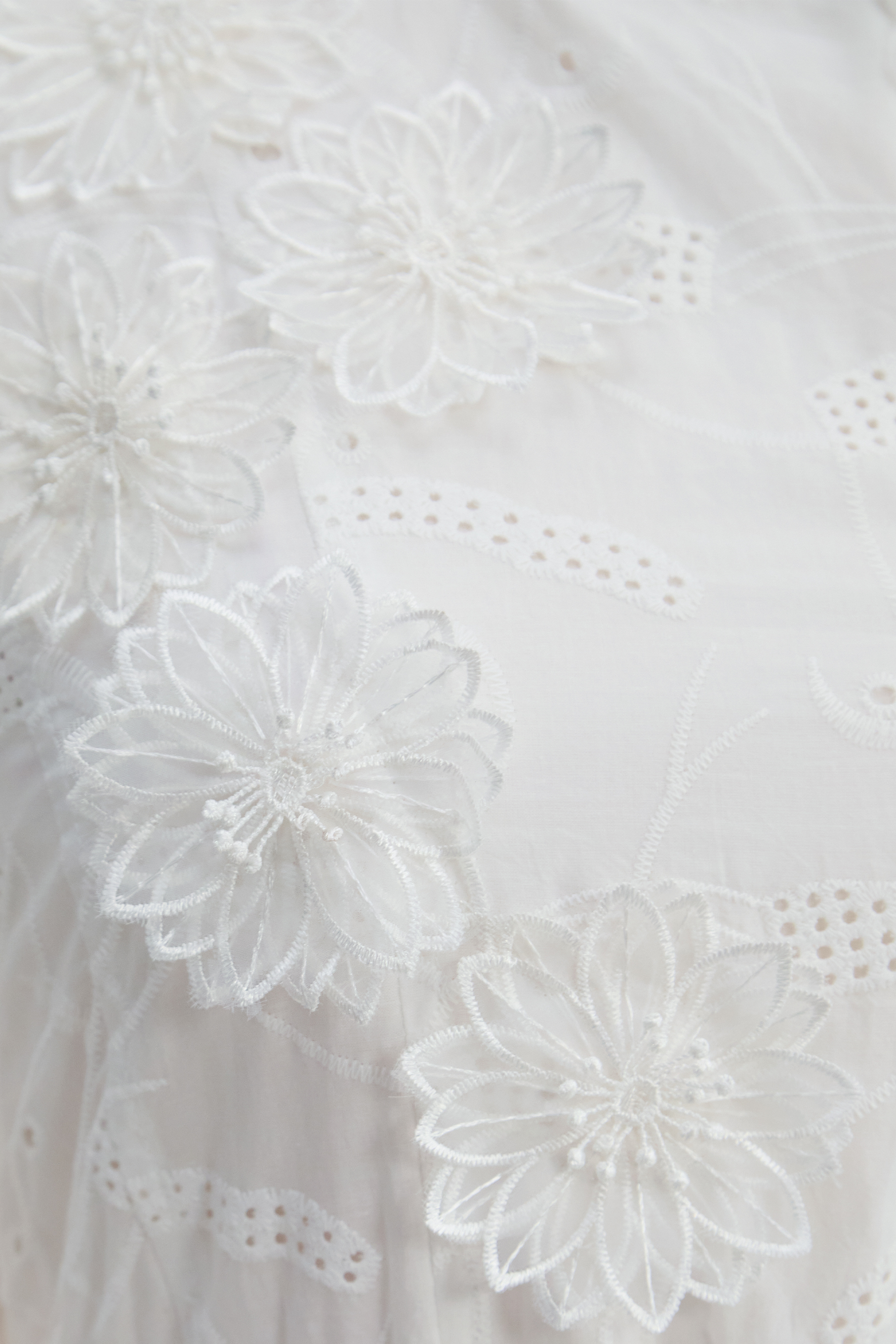 Loveliest Looks White Floral Embroidery Belted Mini Dress