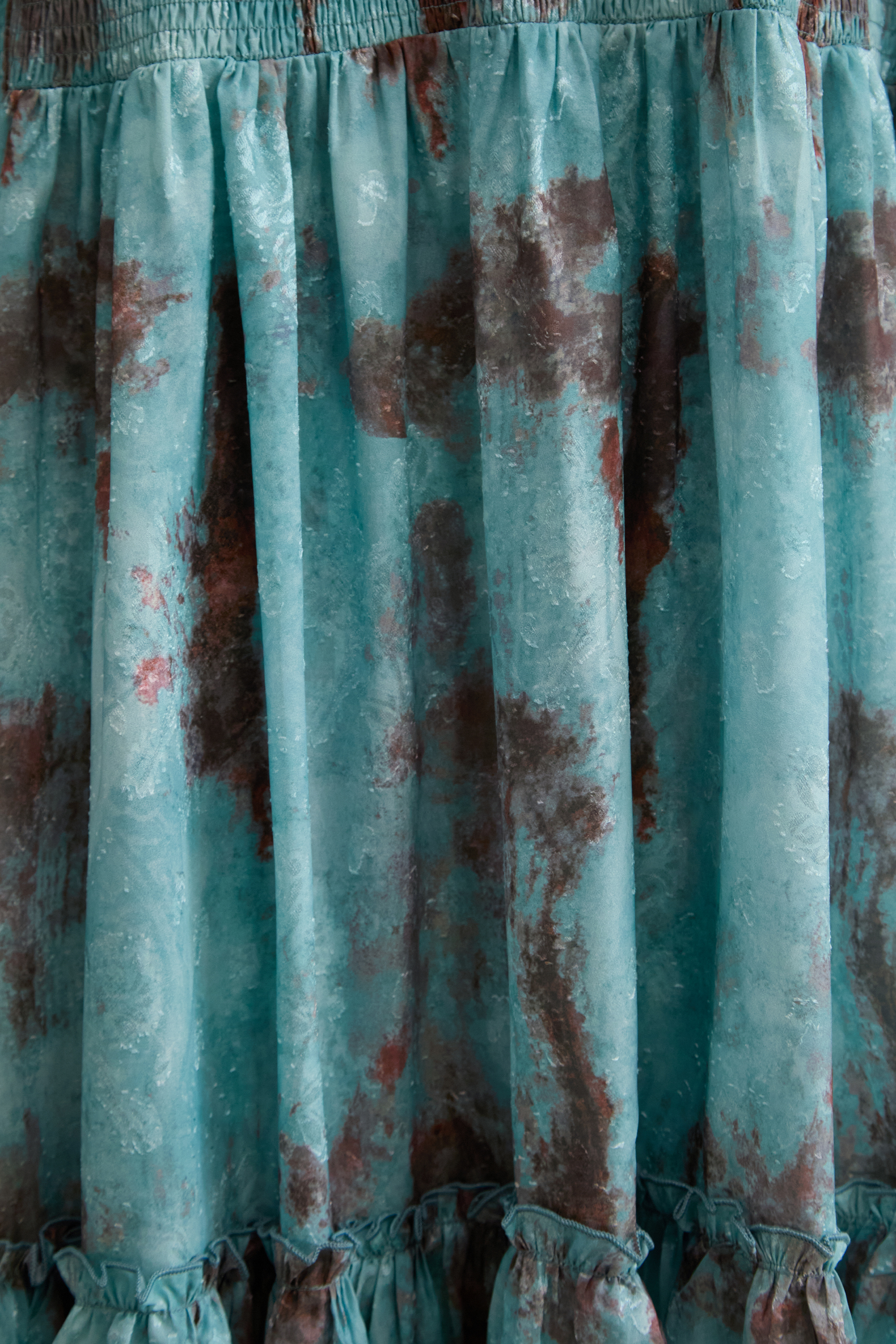 Found Your Love Teal Printed Tiered Ruffle Maxi Dress