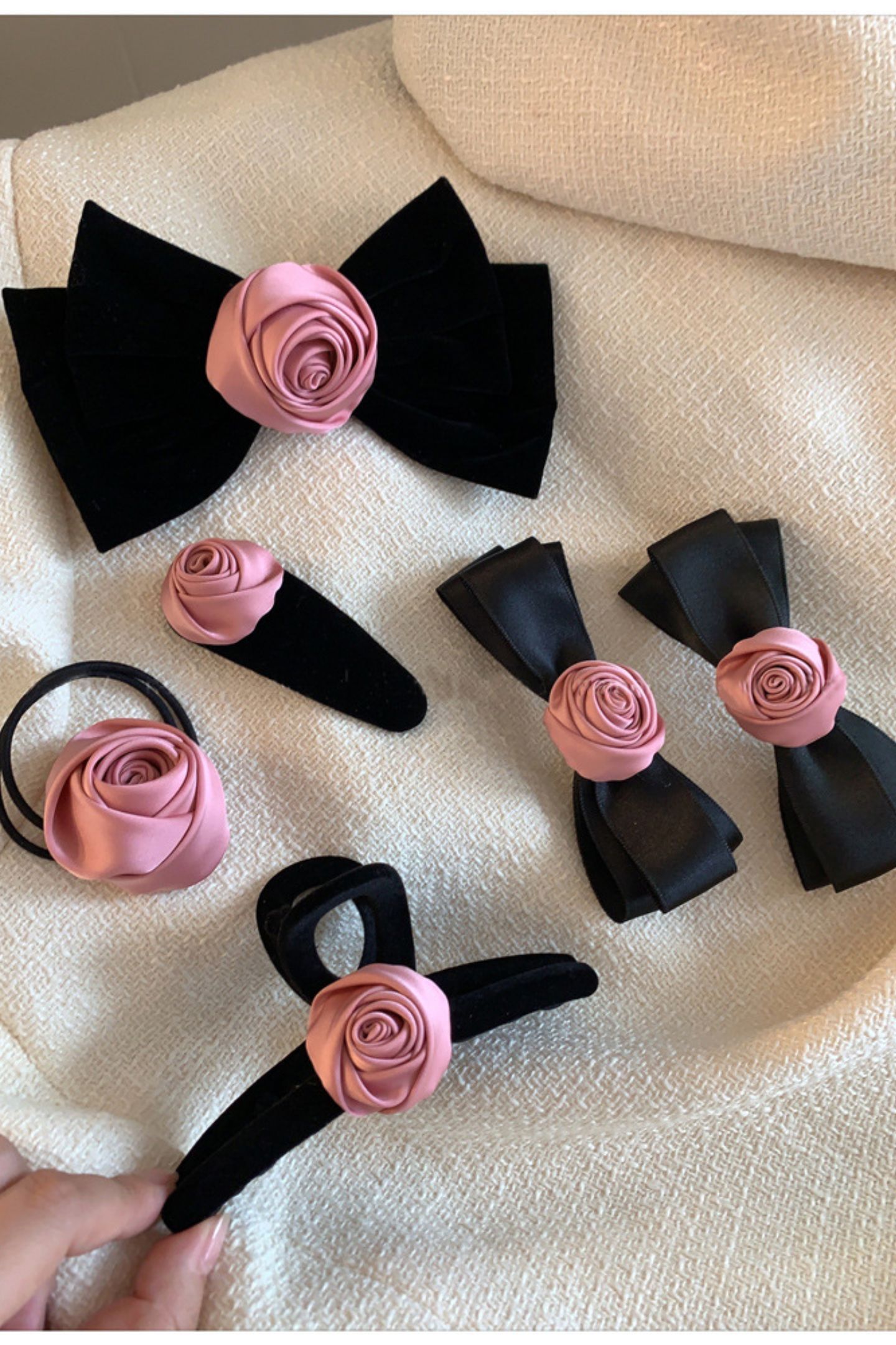 Rose Bowknot Hair Accessories