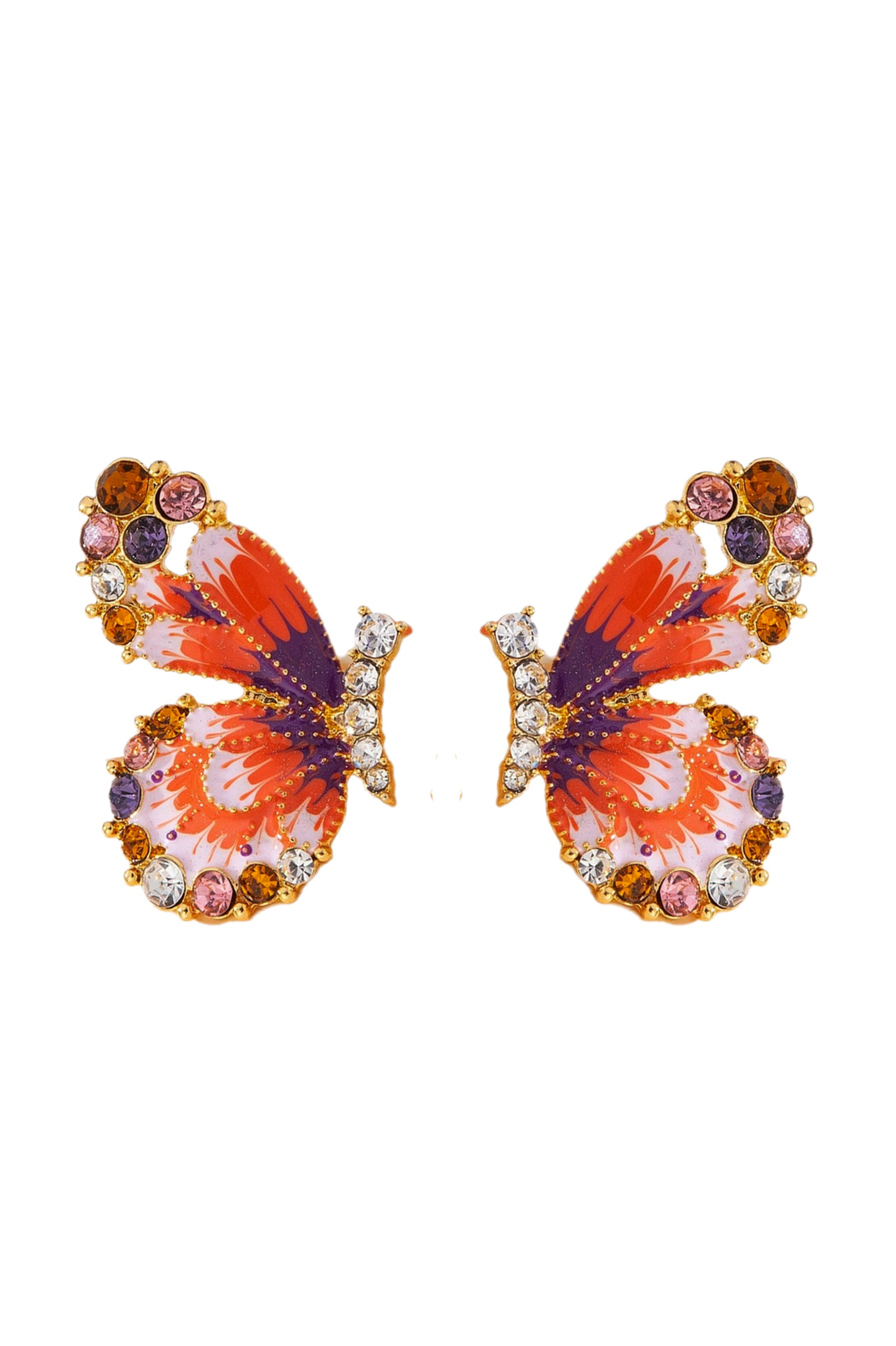 Vintage Enamel Butterfly Stud Earrings