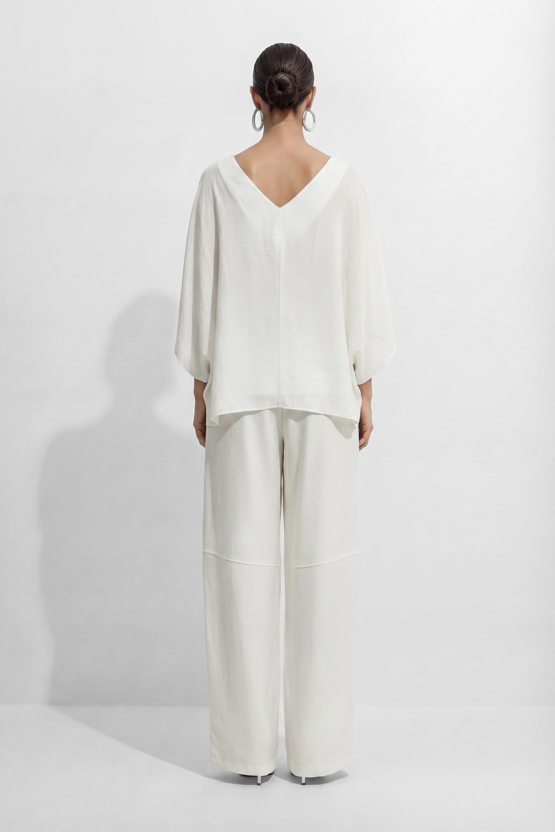 Angel Poise White Layered Capelet Top