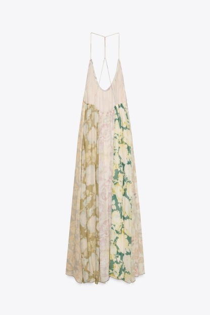 Angelic Patchwork Floral Open Back Maxi Dress