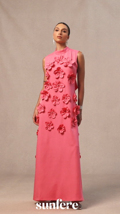 Ethel Flower Embellished Sleeveless Maxi Dress