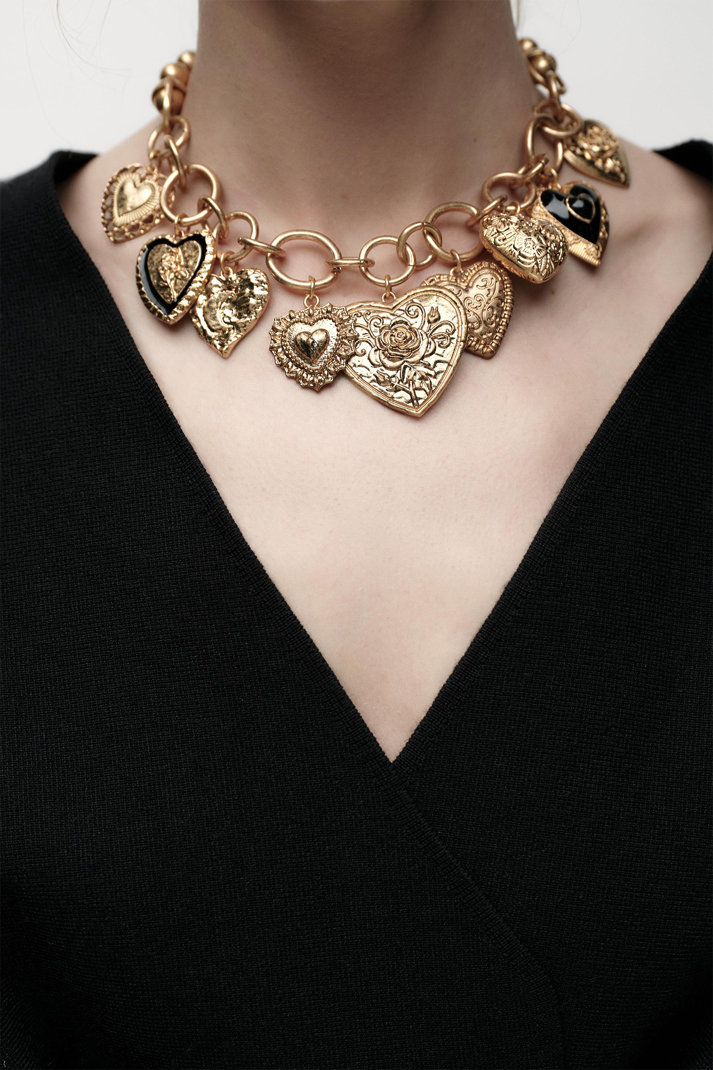 Metal Heart Charm Necklace