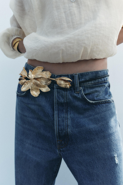 Metal Flower Cord Belt