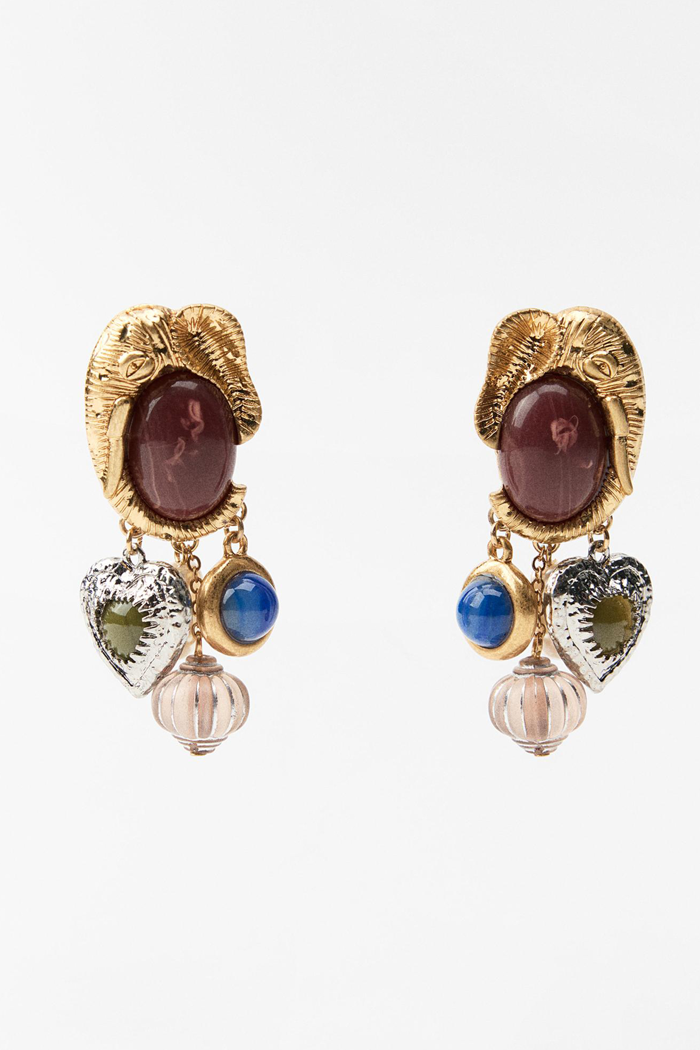 Elephant Gemstone Drop Earrings