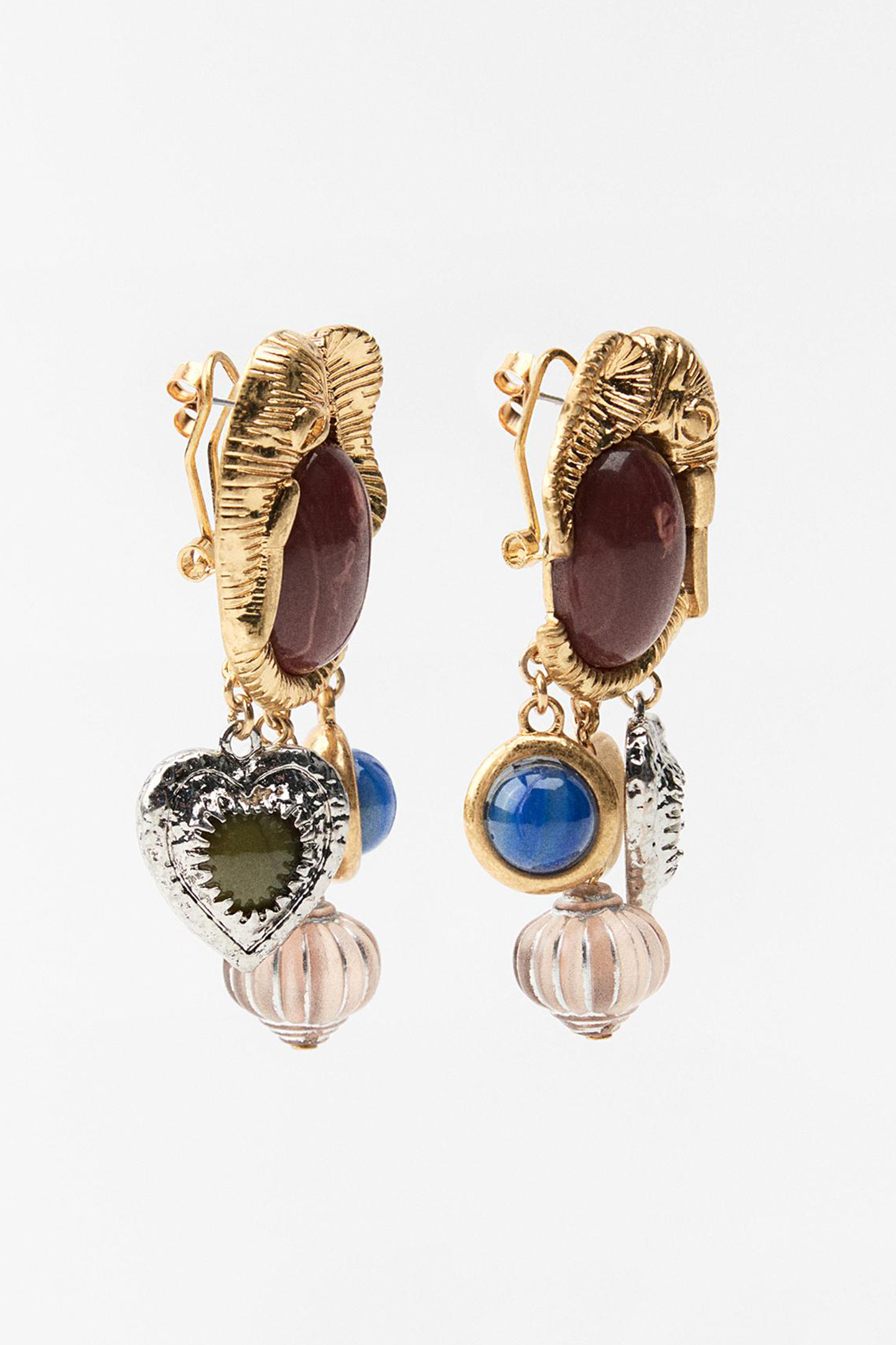 Elephant Gemstone Drop Earrings