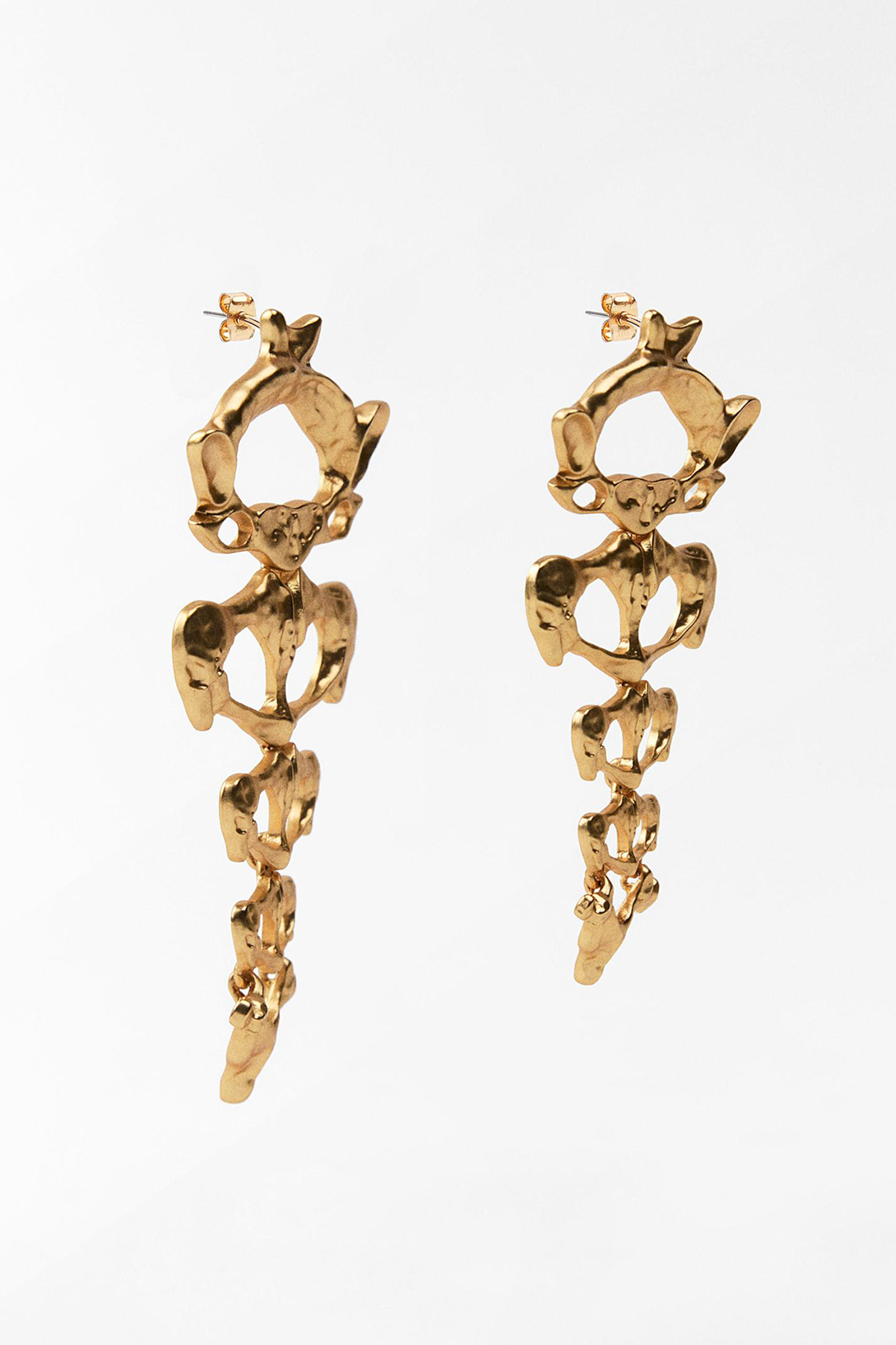 Metal Skeleton Shaped Drop Earrings