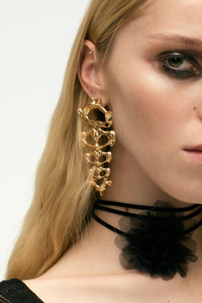 Metal Skeleton Shaped Drop Earrings
