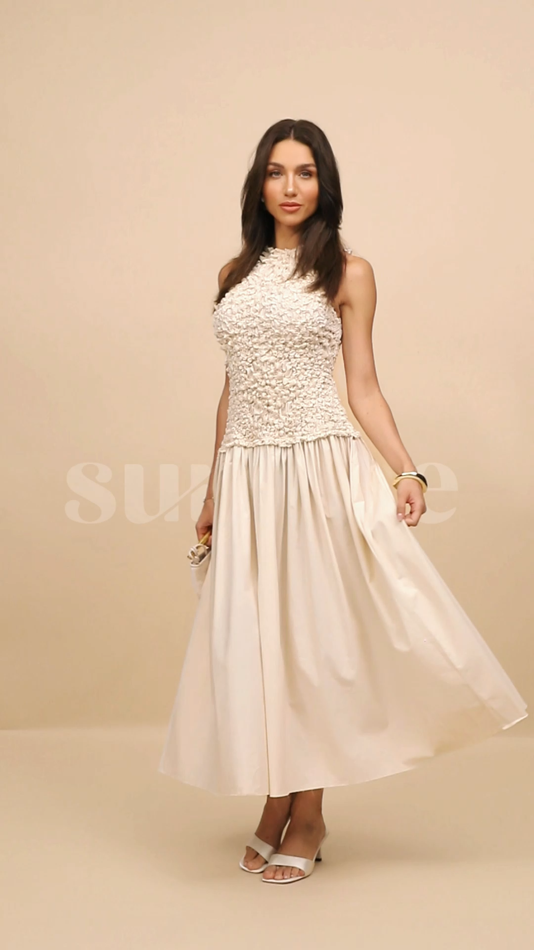 Sheila Ruched Bodice Sleeveless Maxi Dress