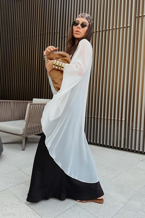 Round Neck Drape Design Cape Top