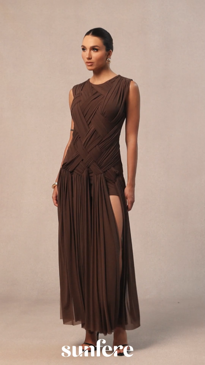 Edna Sleeveless Braided Maxi Dress