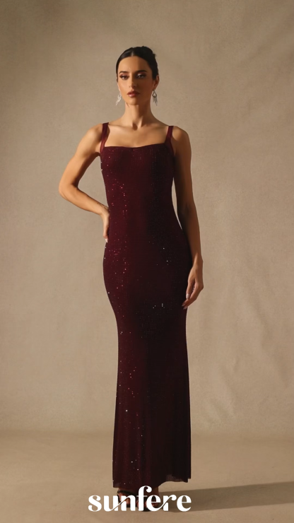 Marissa Backless Diamante Maxi Dress