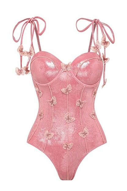 Salome Butterfly Applique Two-pieces Swim Set