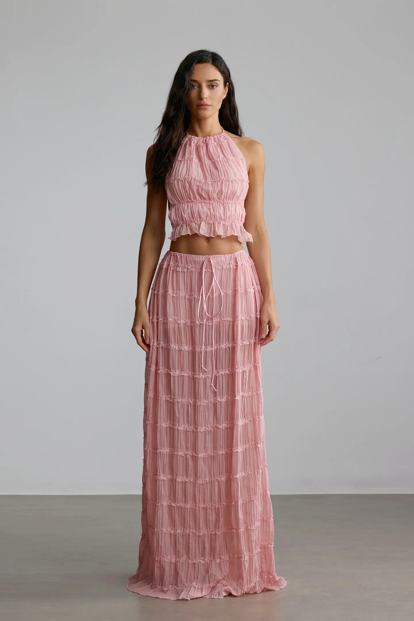 Rosalie Backless Pleated Set
