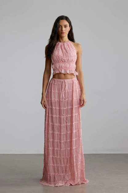 Rosalie Backless Pleated Set