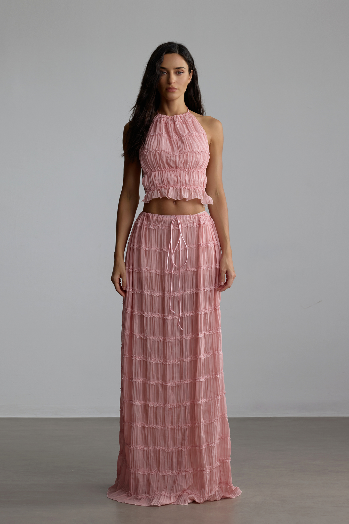 Rosalie Backless Pleated Set