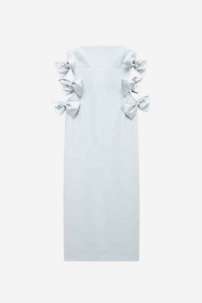 Strapless Bow Hollow Mini Dress