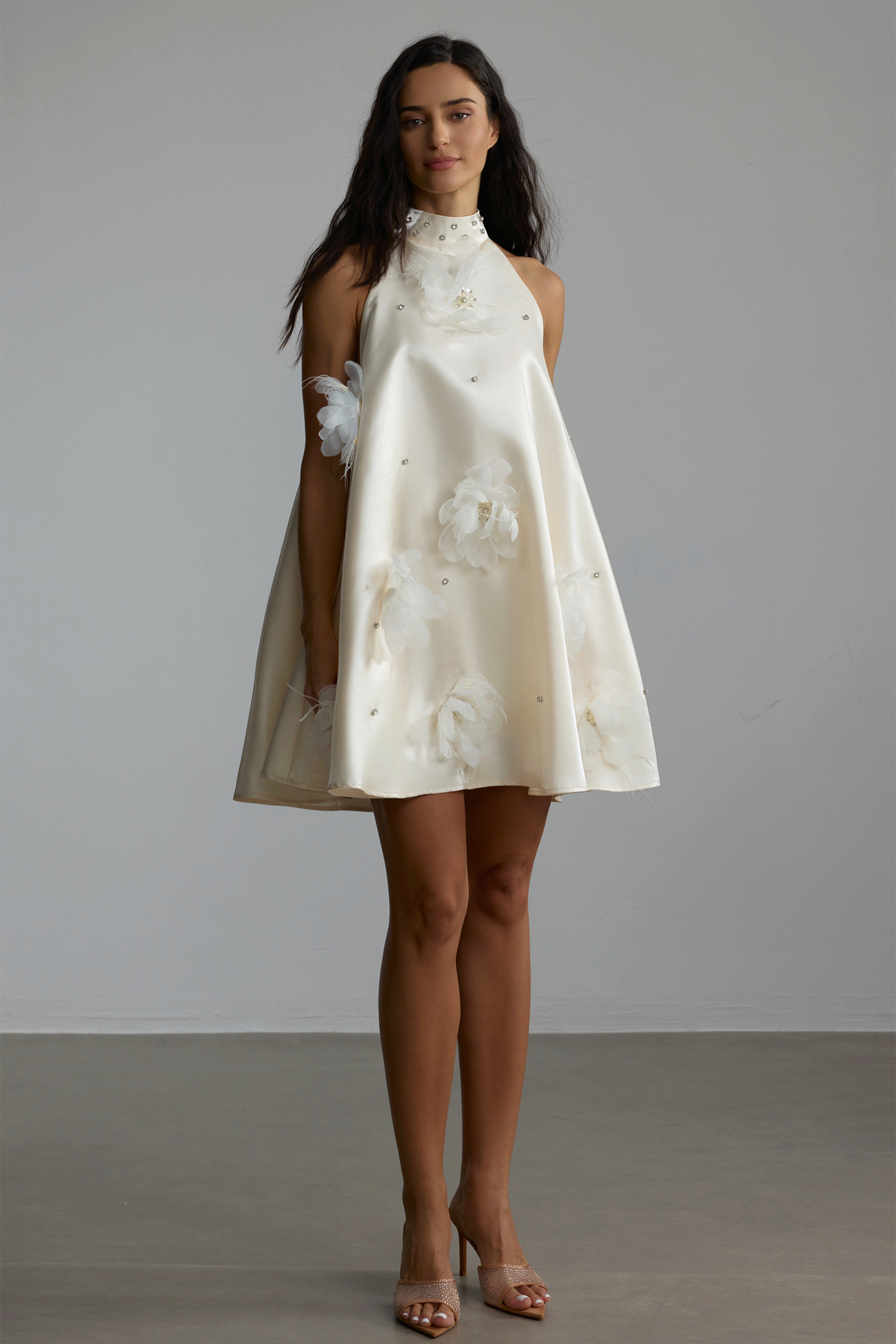 Estelle Floral Applique Sleeveless Mini Dress