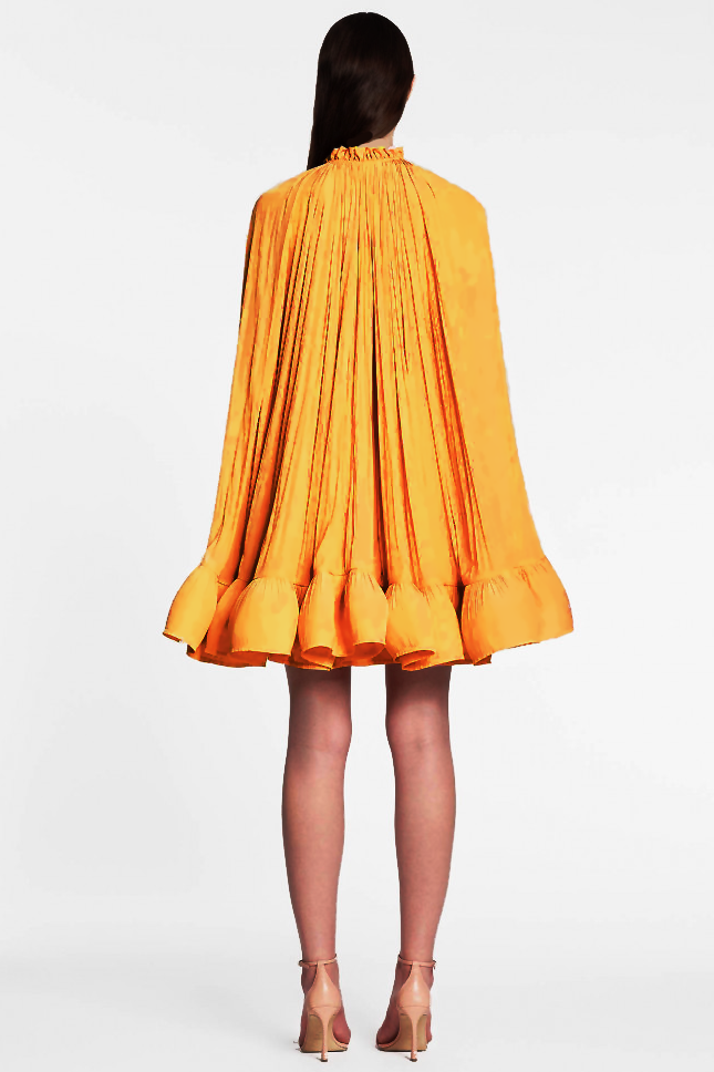 Eartha Cape-effect Ruffle Mini Dress