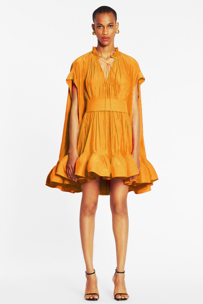 Basia Cape-effect Ruffle Mini Dress