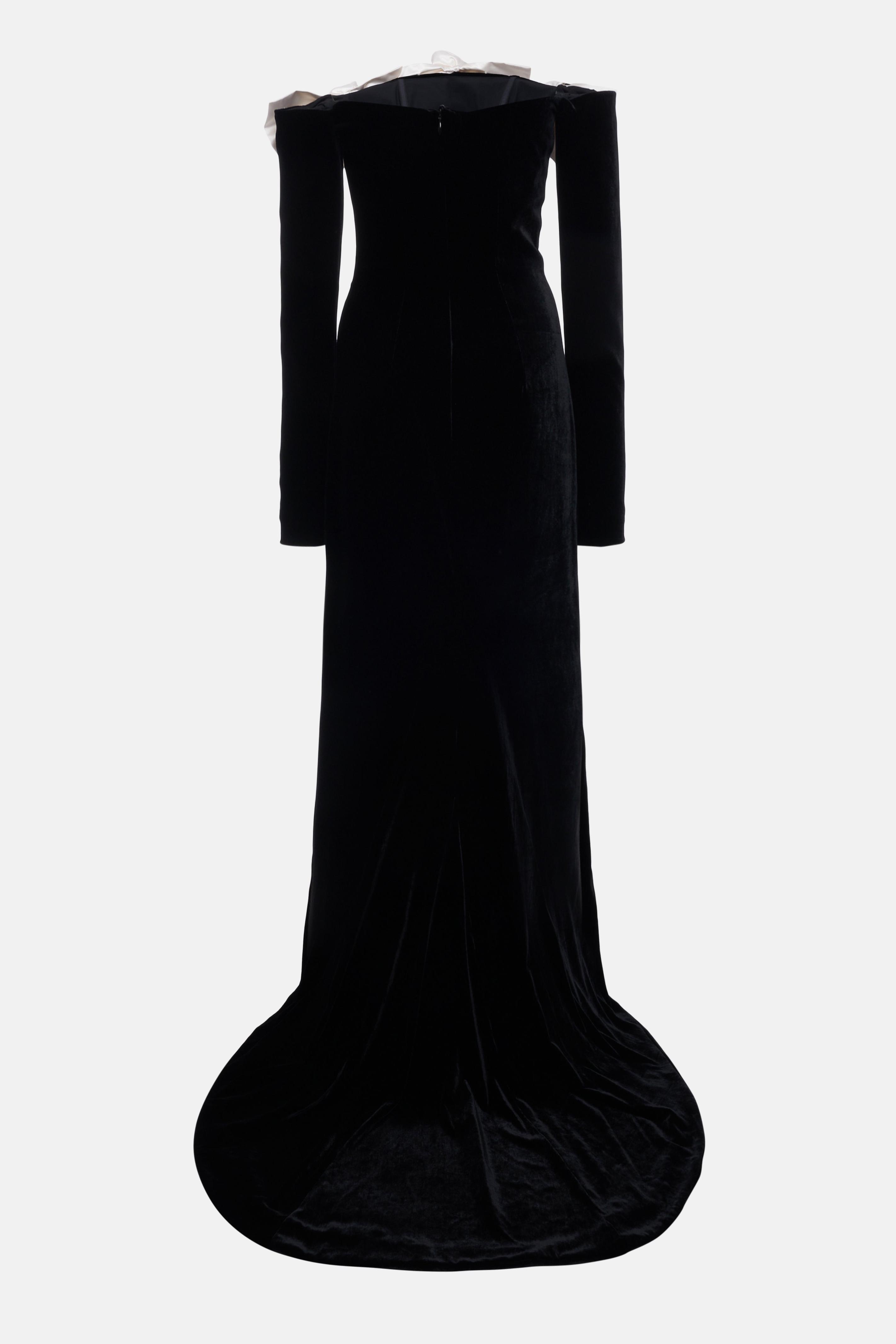 【美品】louren back open velour dress Open-back velvet minidress in black - Saint Laurent | Mytheresa