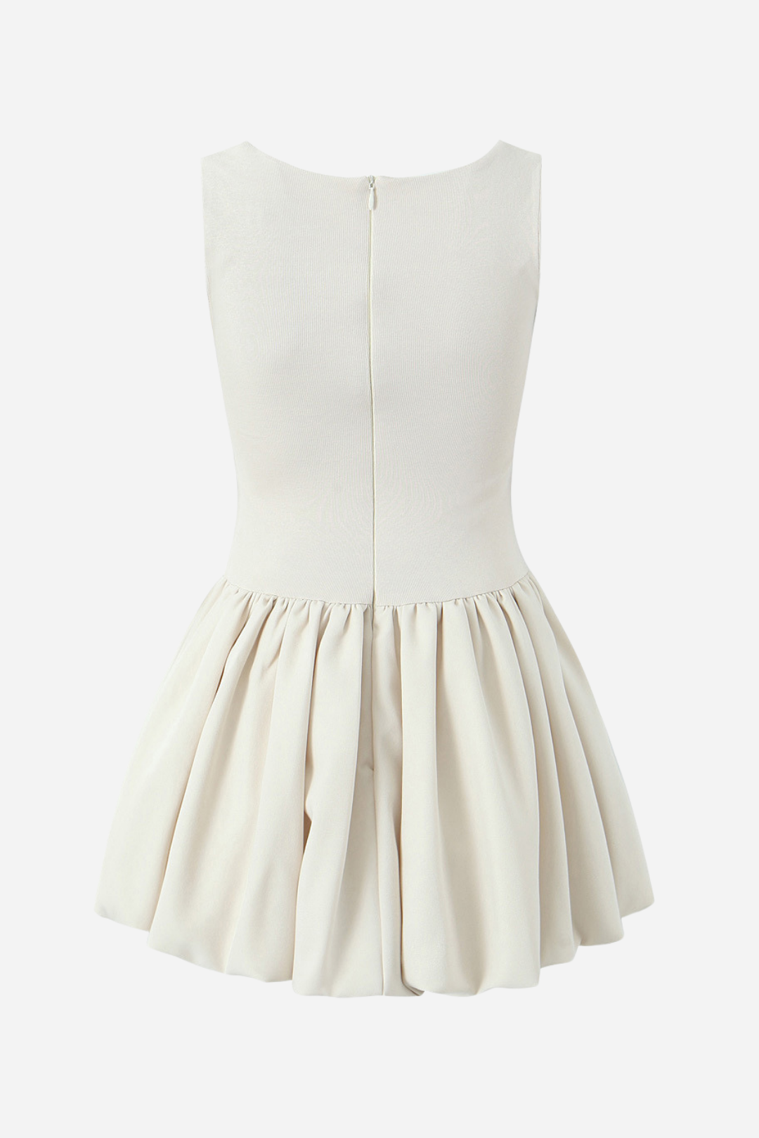 Square Neck Pleated Mini Dress
