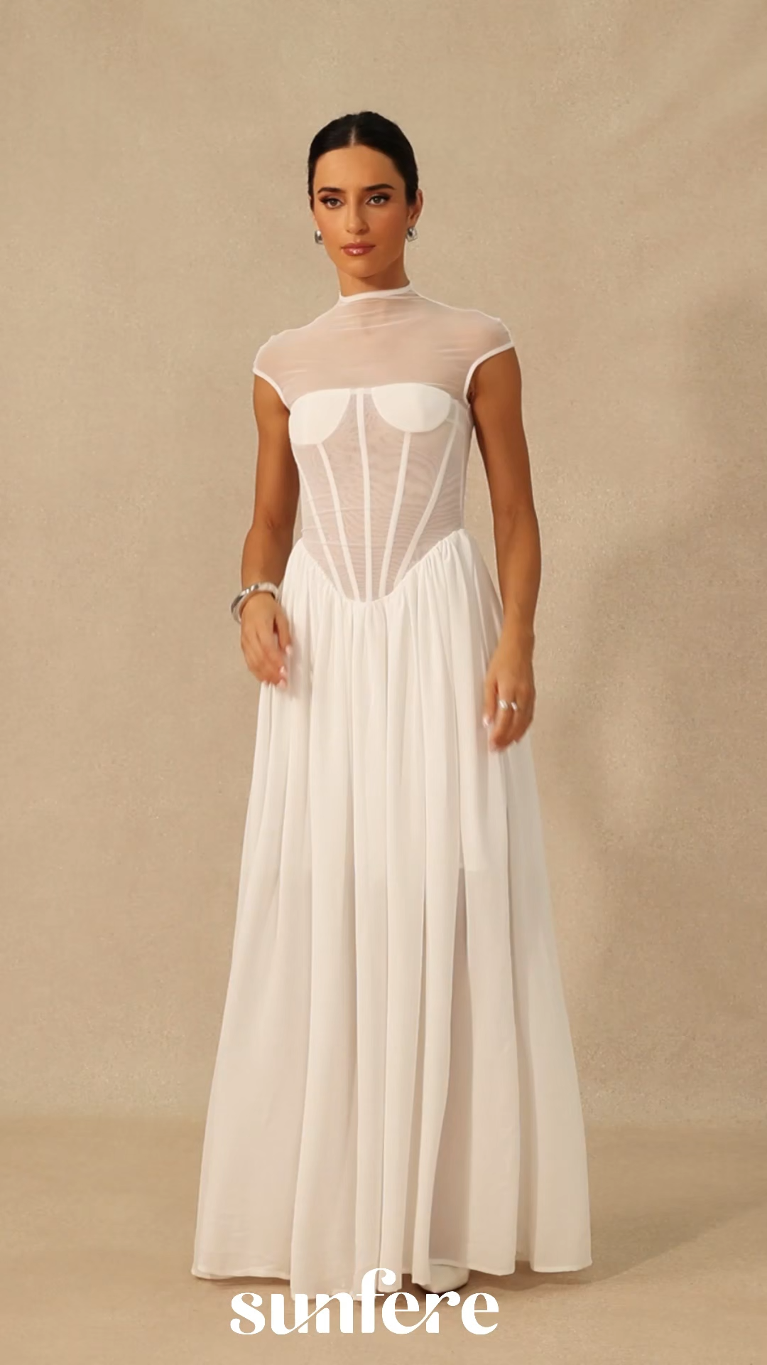 Alyssa Cap Sleeve Corset Maxi Dress