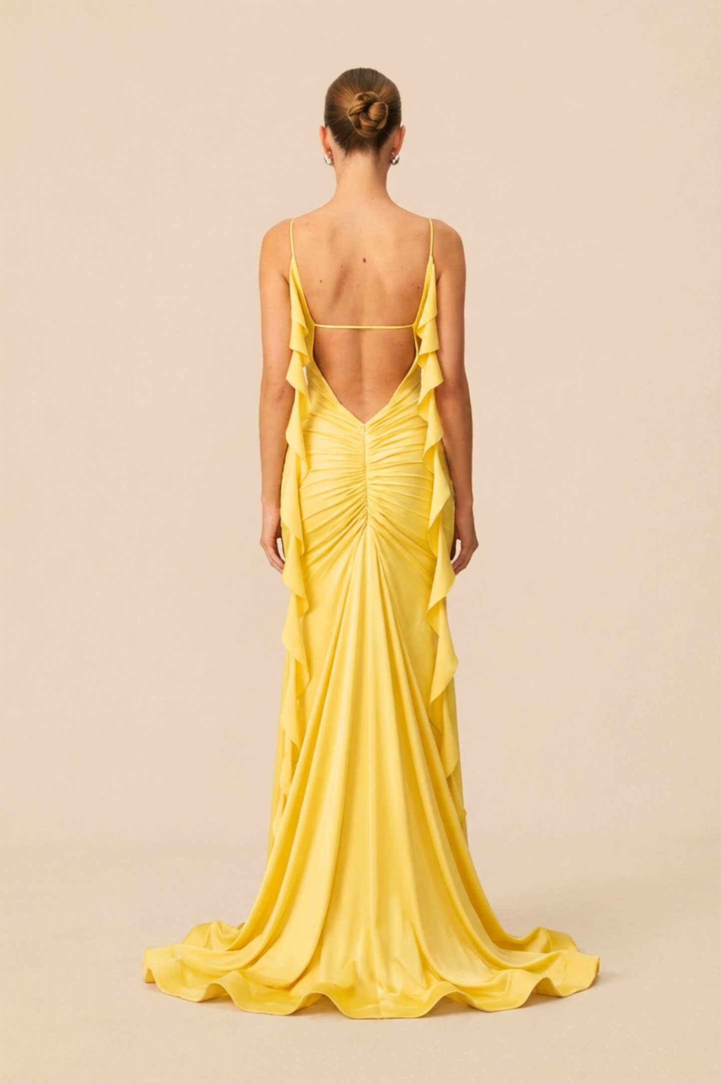 In Love Forever Yellow V-Neck High Slit Maxi Dress