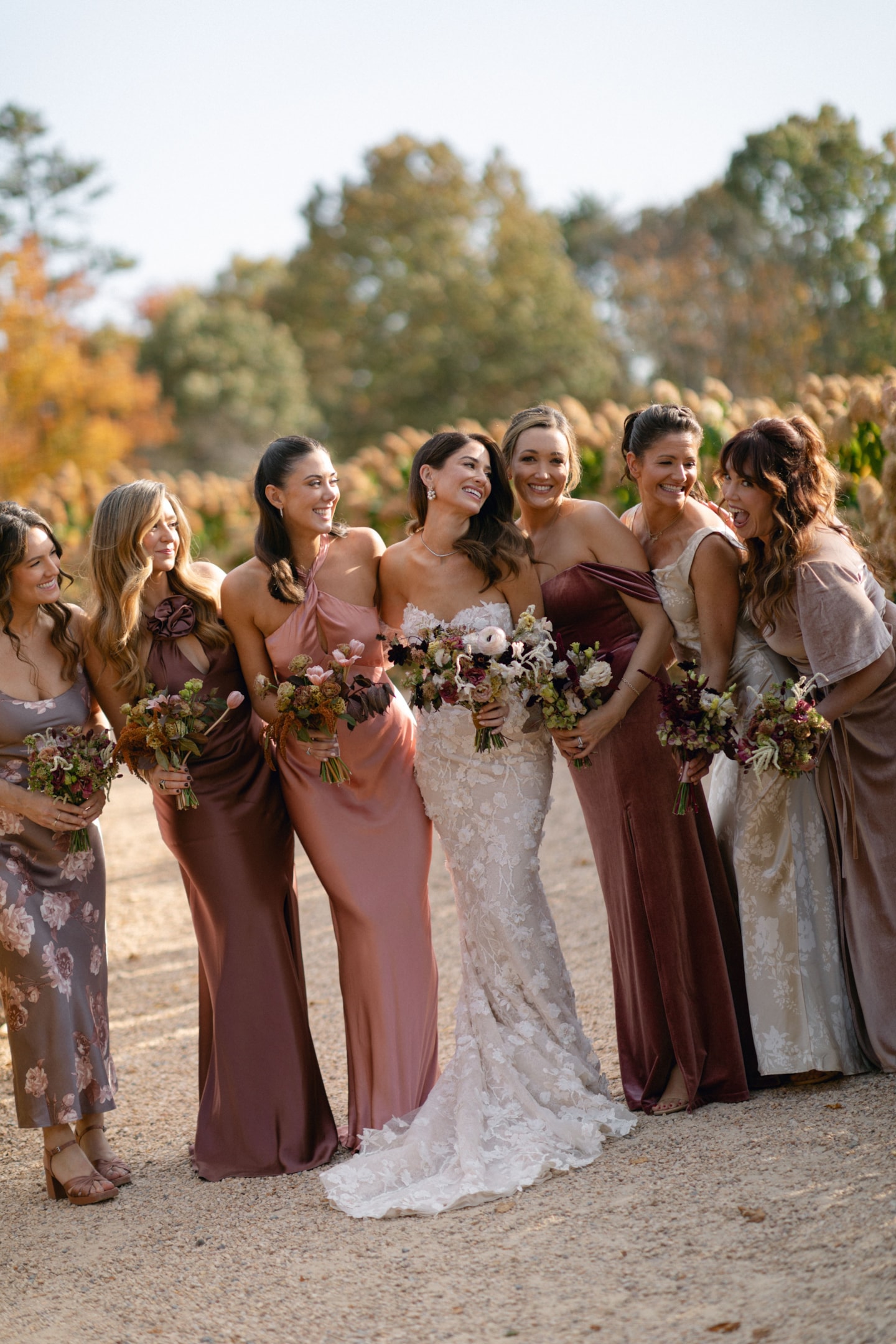 Fall 결혼식 손님 dresses in earthy tones — sunfere autumn collection