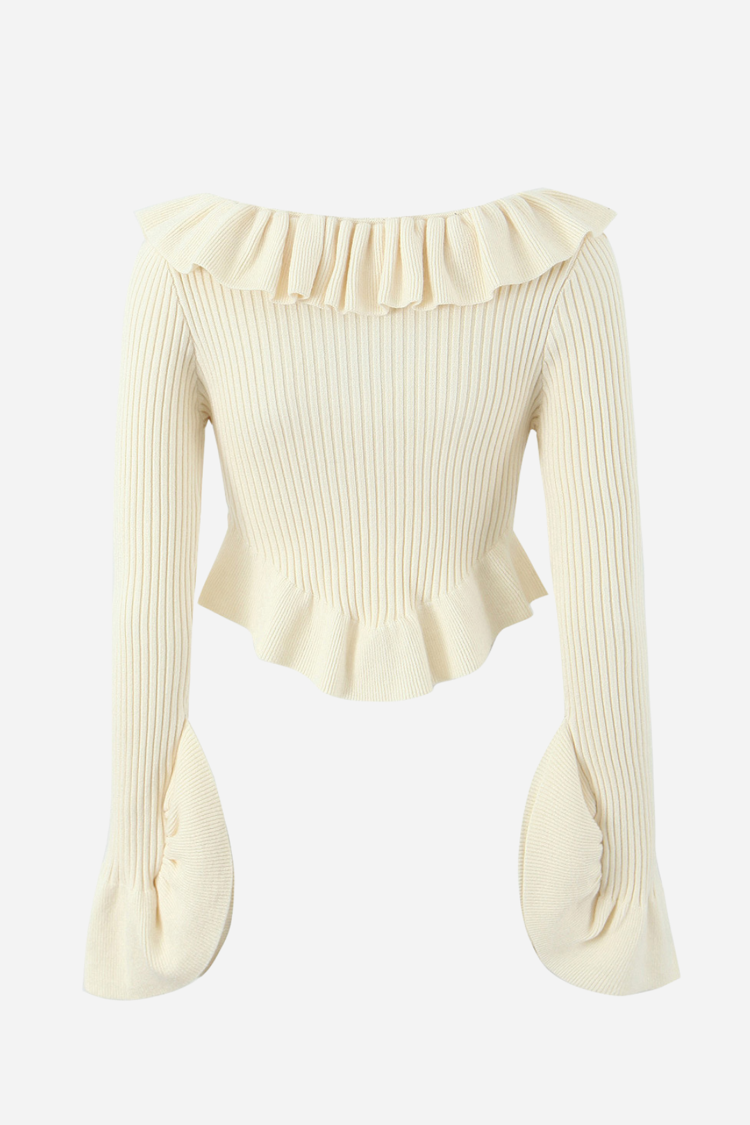 Long Sleeve Ruffle Knit Cardigan
