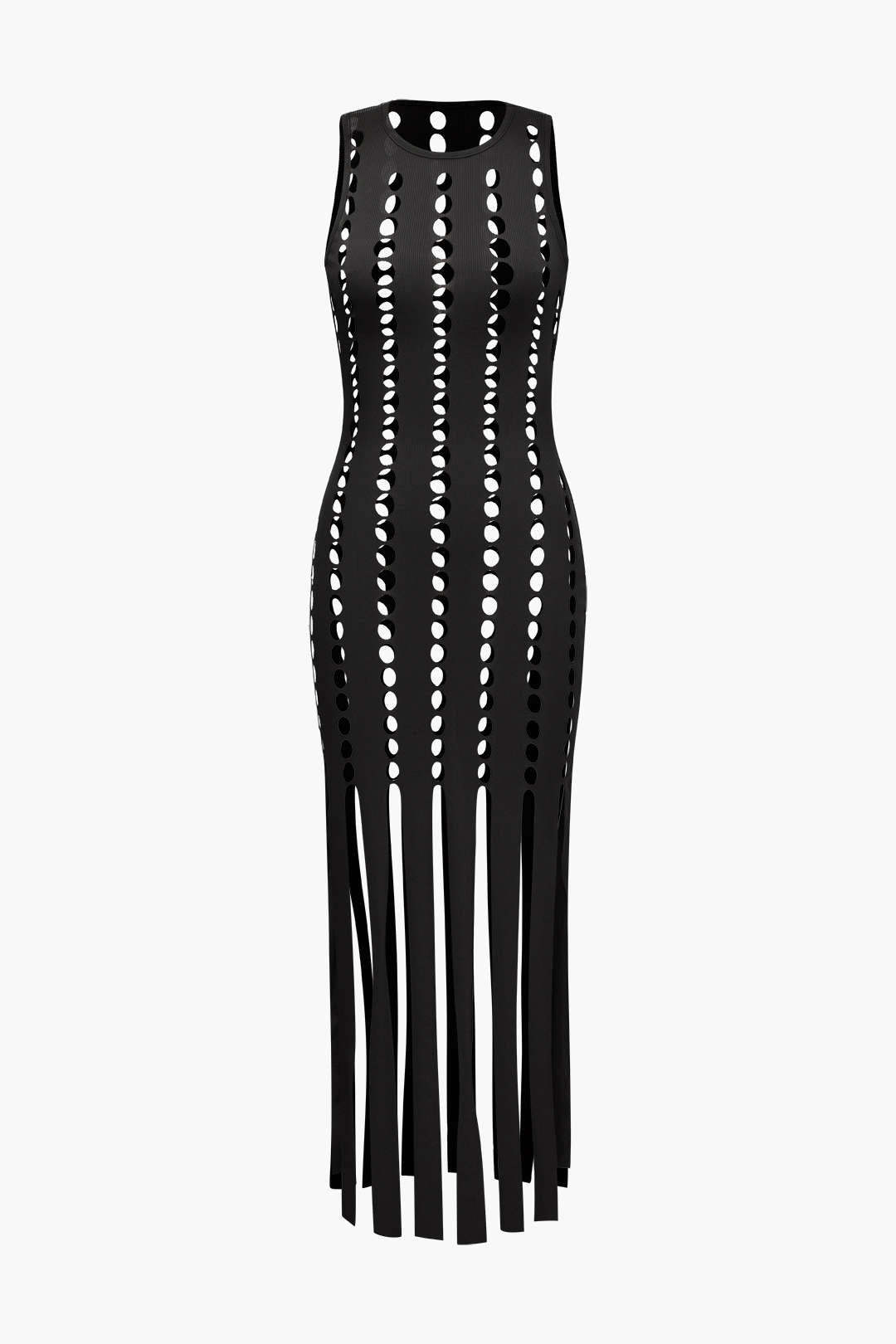 See-through Stripes Tank Midi Dress