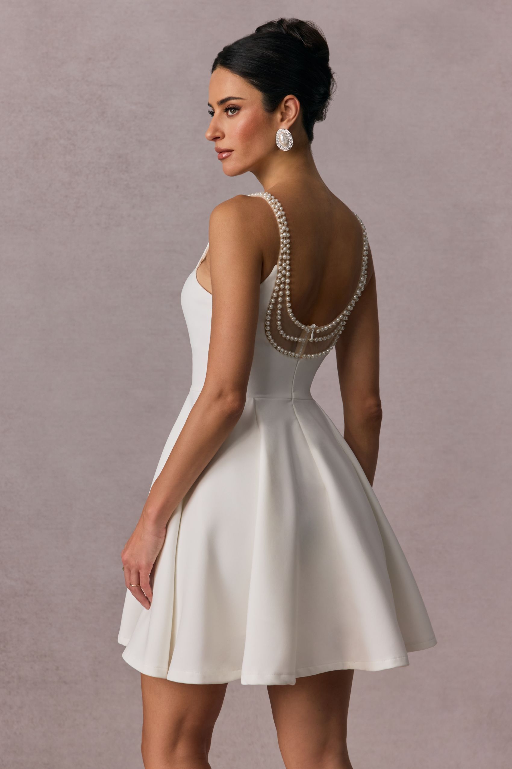 Esther Pearl Emblished Open Back Mini Dress