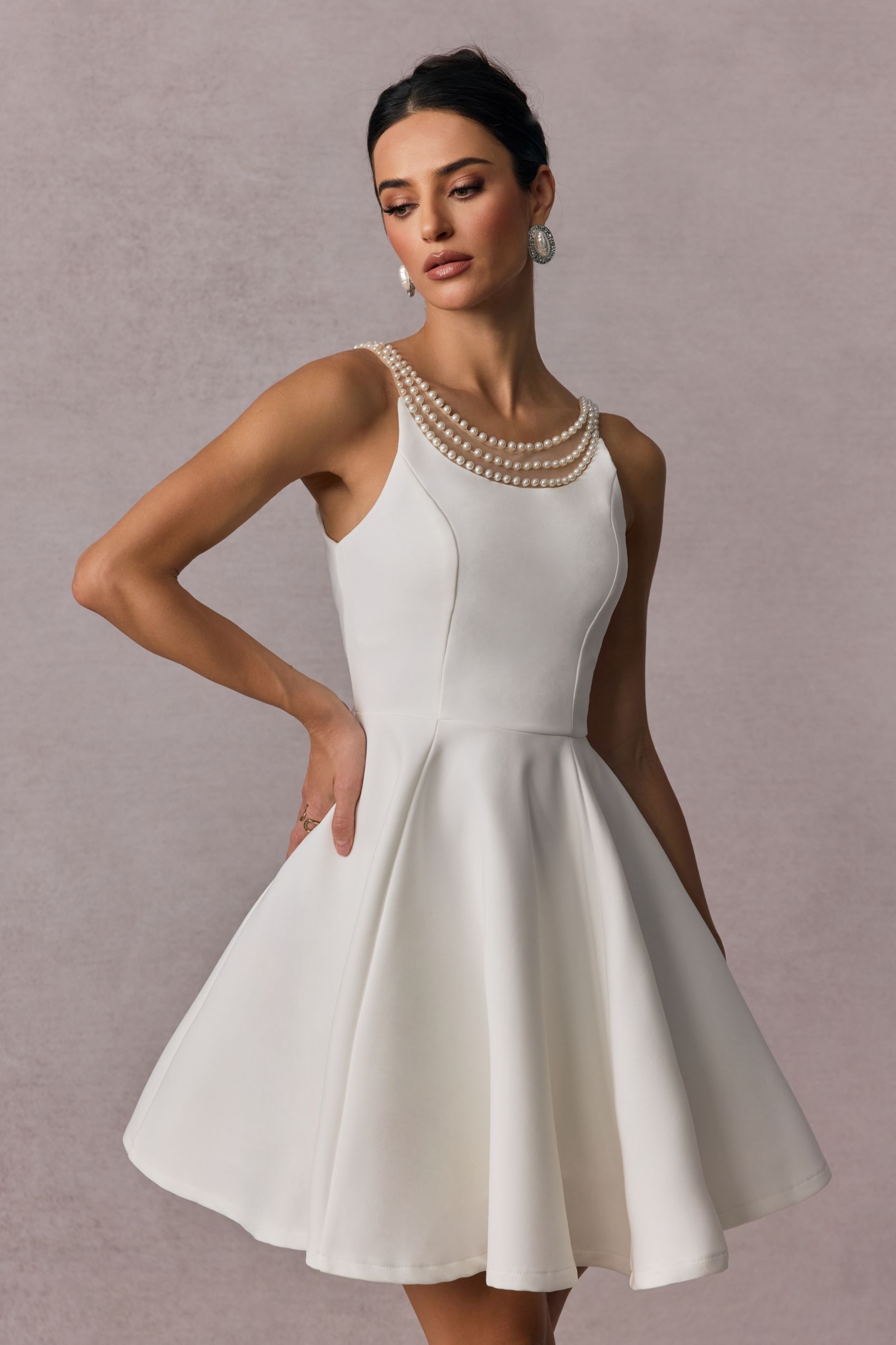 Esther Pearl Emblished Open Back Mini Dress