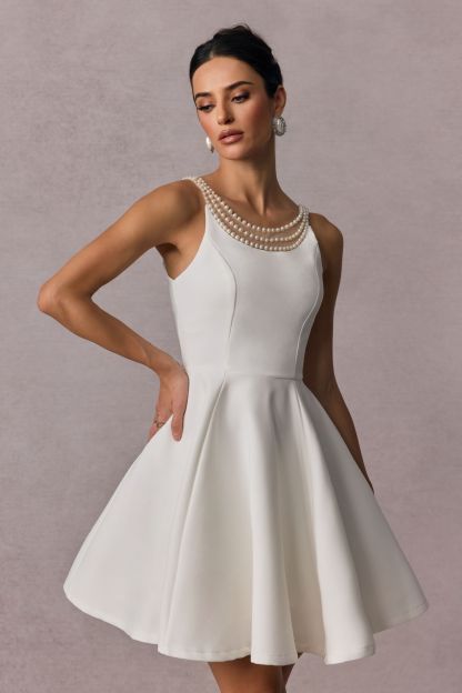 Esther Pearl Emblished Open Back Mini Dress