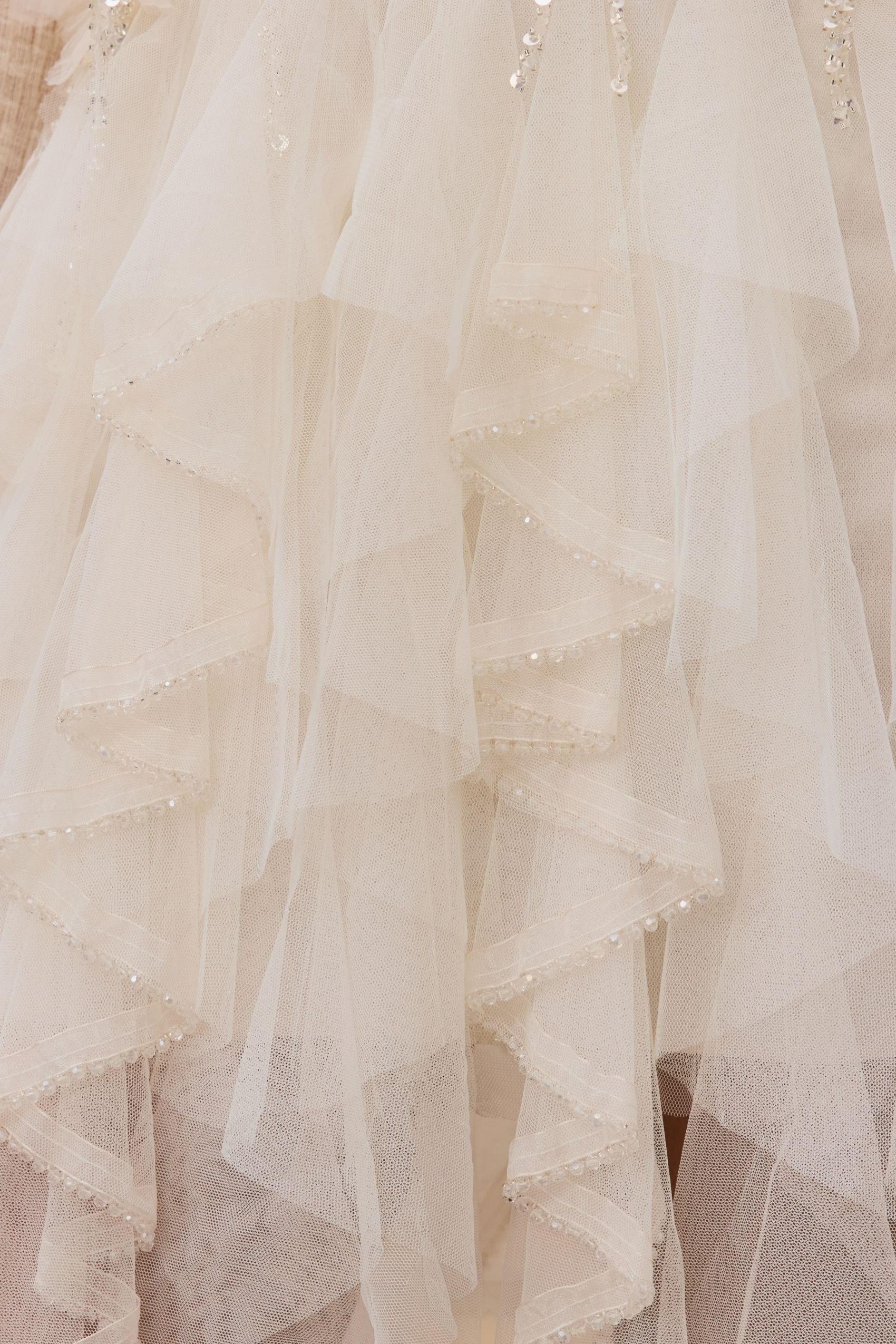 Angelic Tiered Tulle Sequins Embroidered Skirt