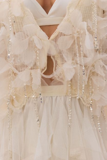 Judy Crystal Fringe Knit Cardigan