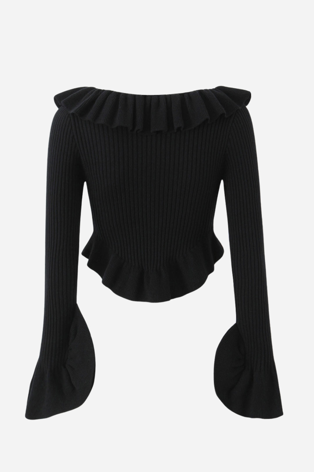 Long Sleeve Ruffle Knit Cardigan