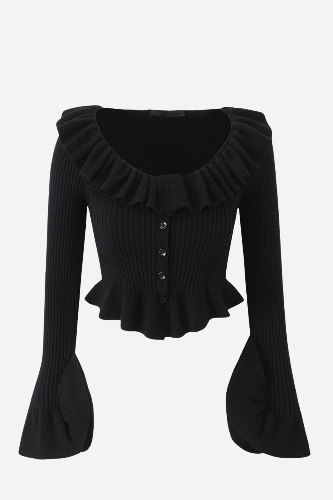 Long Sleeve Ruffle Knit Cardigan