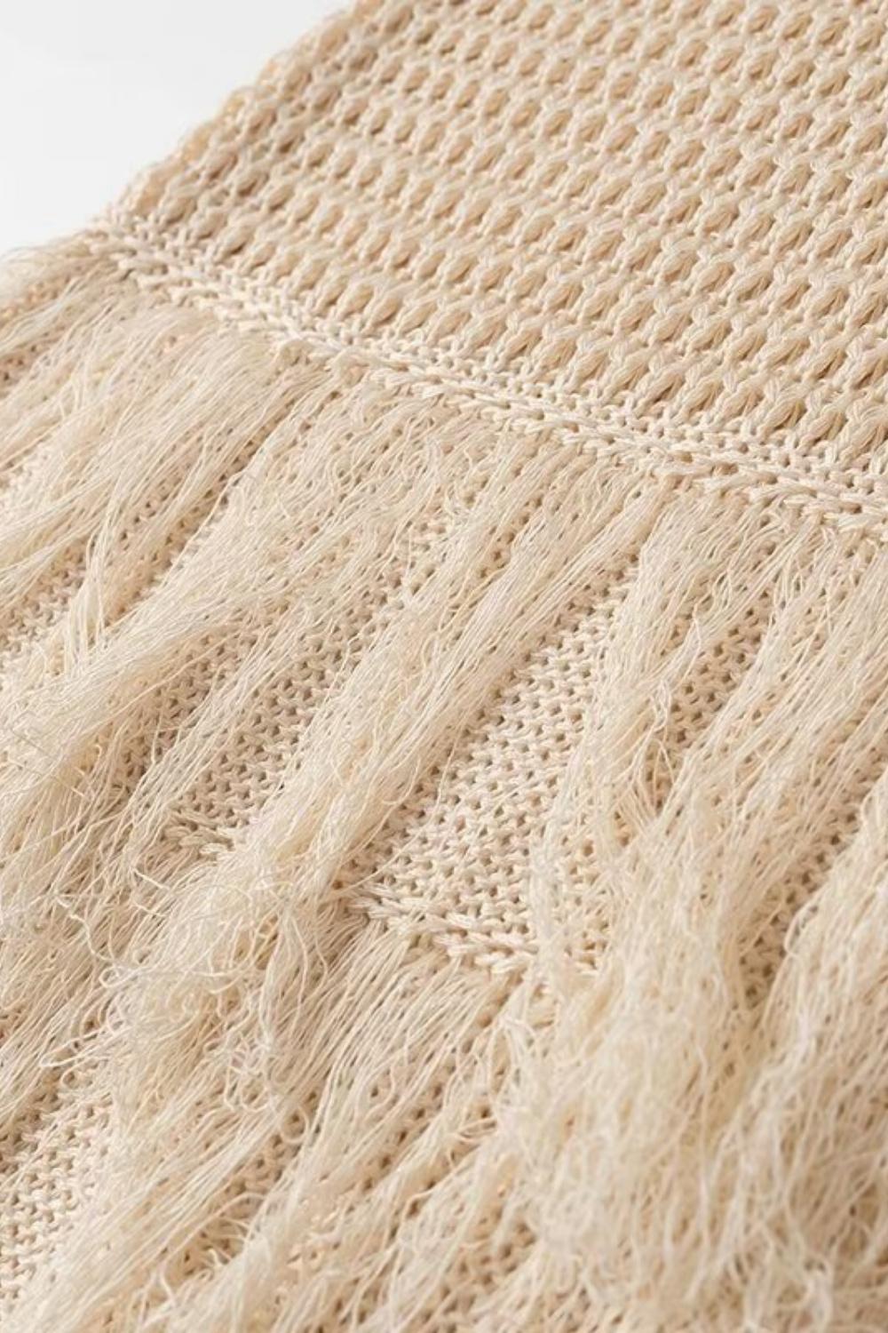 Truda Sleeveless Fringes Knitted Mini Dress-Sunfere