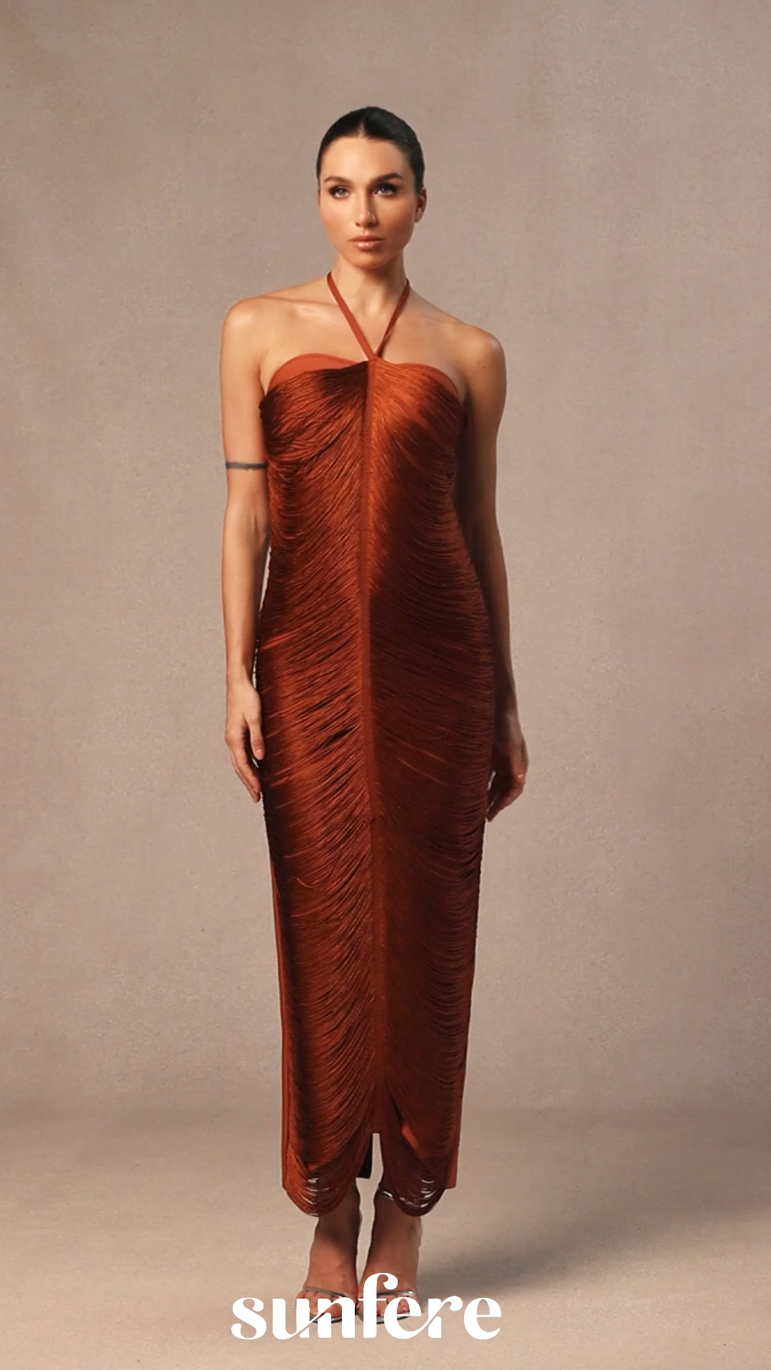 Elaina Halterneck Tassel Maxi Dress