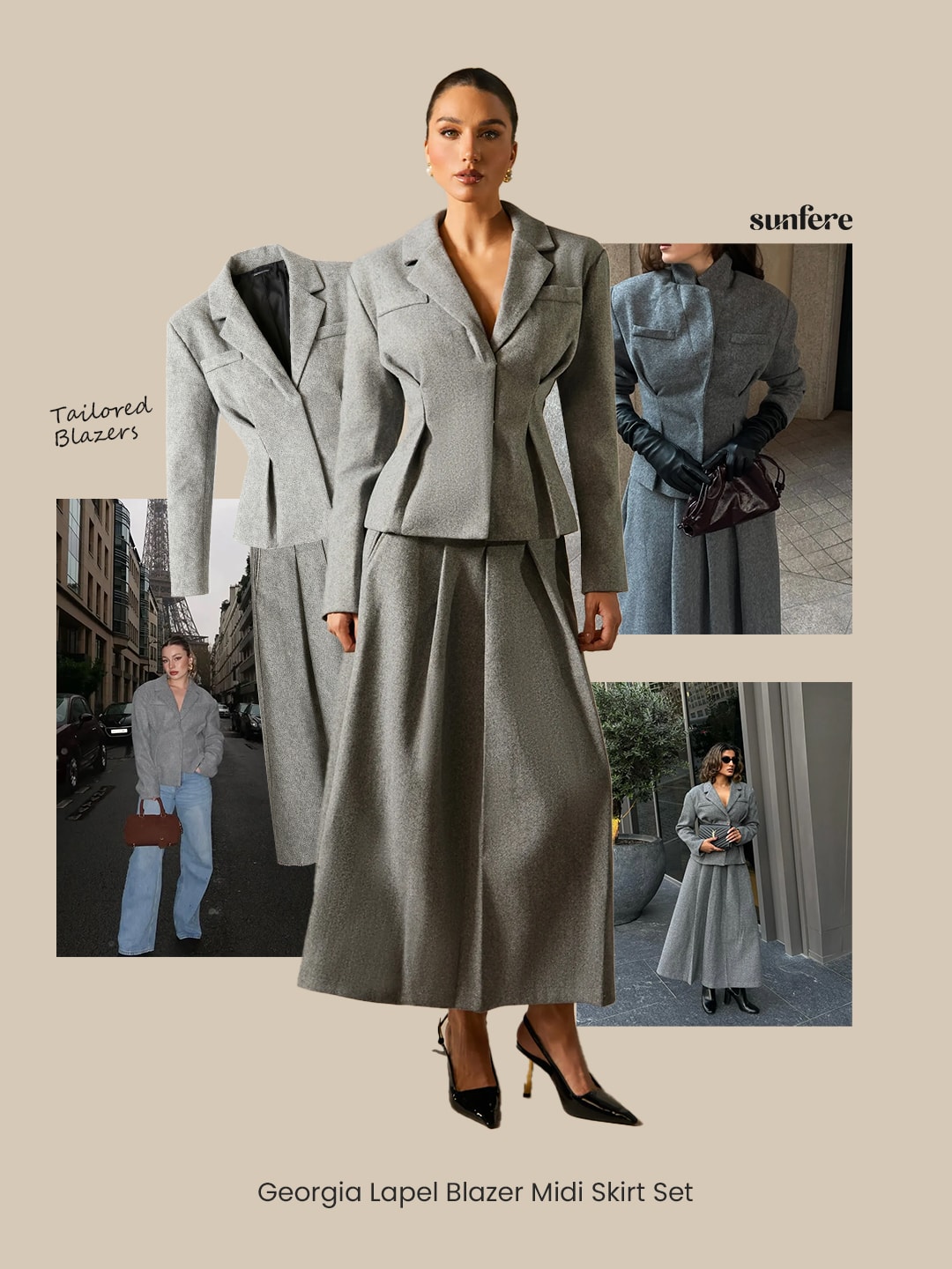 Gray Blazer Dress for fall wedding guest look