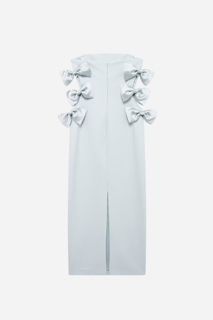 Strapless Bow Hollow Mini Dress