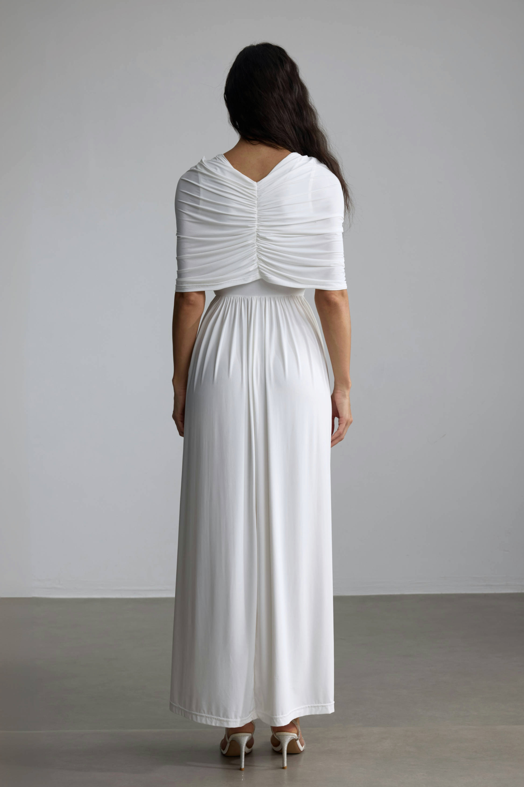 Alexandra Draped Cape Maxi Dress